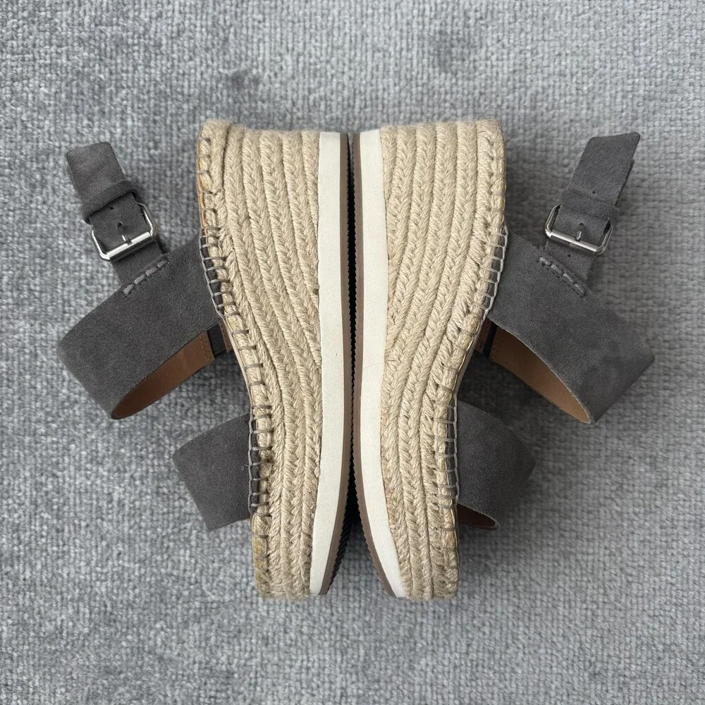 Dolce Vita Shoes Womens Size 7 Suede Espadrille Wedge Sandals Platform Buckle
